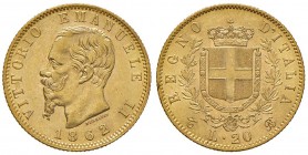 Torino - Vittorio Emanuele II (1861-1878) - 20 Lire 1862 - Gig. 6 C 
SPL/SPL+