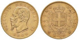 Torino - Vittorio Emanuele II (1861-1878) - 20 Lire 1866 - Gig. 10 R 
BB