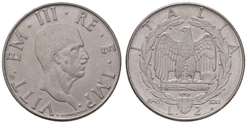 Vittorio Emanuele III (1900-1943) - 2 Lire 1943 - Gig. 124 R 
qFDC