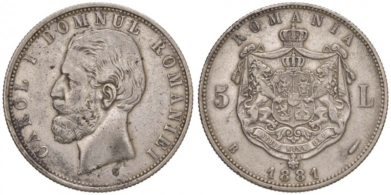 Romania - Carlo I (1866-1914) - 5 Lei 1881 B - KM. 16 C 
BB