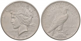 Stati Uniti - Dollaro Peace 1922 - KM. 150 C Colpetto. Filadelfia.
BB-SPL