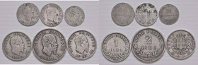 Lotto multiplo - 6 monete in argento di Vittorio Emanuele II Re d'Italia - Come da foto.
n.a.