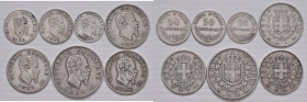 Lotto multiplo - 7 monete in argento di Vittorio Emanuele II Re d'Italia - Come da foto.
n.a.