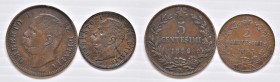 Lotto multiplo - 2 monete in rame di Umberto I Re d'Italia - Come da foto.
n.a.