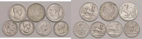 Lotto multiplo - 7 monete in argento di Vittorio Emanuele III Re d'Italia - Il 2 lire del 1907 è un falso d'epoca. Come da foto.
n.a.