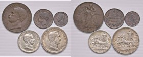 Lotto multiplo - 5 monete di Vittorio Emanuele III Re d'Italia - Come da foto.
n.a.