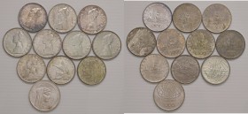 Lotto multiplo - Serie completa delle 500 Lire in argento dal 1958 al 1967 più il 1000 Lire 1970 - Come da foto.
Da SPL+ a FDC