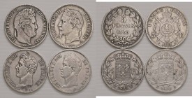 Lotto multiplo - 4 monete in argento da 5 Franchi francesi - Come da foto.
n.a.