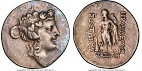 THRACIAN ISLANDS. Thasos. Ca. 2nd-1st centuries BC. AR tetradrachm (31mm, 11h). NGC Choice VF. Ca. 148-90/80 BC. Head of Dionysus right, crowned with ...
