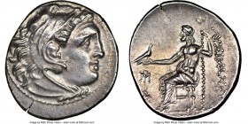 THRACIAN KINGDOM. Lysimachus (305-281 BC). AR drachm (19mm, 6h). NGC Choice AU. Posthumous Alexander type issue of Teos, ca. 299/8-297/6 BC. Head of H...
