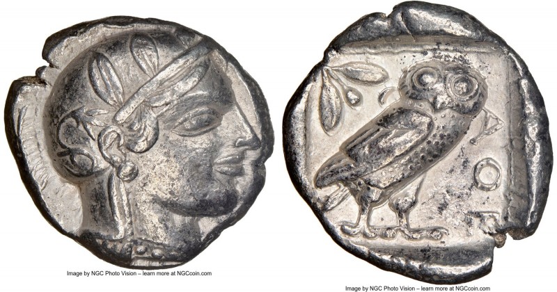 ATTICA. Athens. Ca. 455-440 BC. AR tetradrachm (25mm, 17.14 gm, 9h). NGC XF 5/5 ...