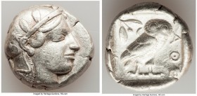ATTICA. Athens. Ca. 455-440 BC. AR tetradrachm (25mm, 17.18 gm, 1h). VF. Early transitional issue. Head of Athena right, wearing crested Attic helmet ...