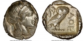 ATTICA. Athens. Ca. 440-404 BC. AR tetradrachm (26mm, 17.20 gm, 7h). NGC MS 4/5 - 4/5. Mid-mass coinage issue. Head of Athena right, wearing crested A...