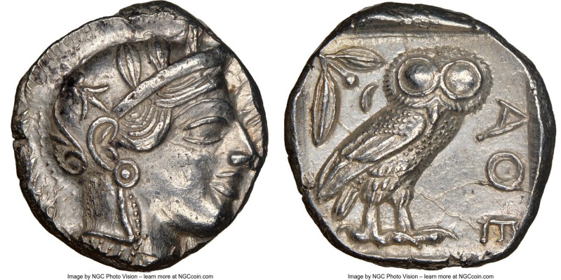 ATTICA. Athens. Ca. 440-404 BC. AR tetradrachm (25mm, 17.18 gm, 7h). NGC Choice ...