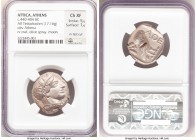 ATTICA. Athens. Ca. 440-404 BC. AR tetradrachm (25mm, 17.16 gm, 5h). NGC Choice XF 5/5 - 1/5, test cut. Mid-mass coinage issue. Head of Athena right, ...