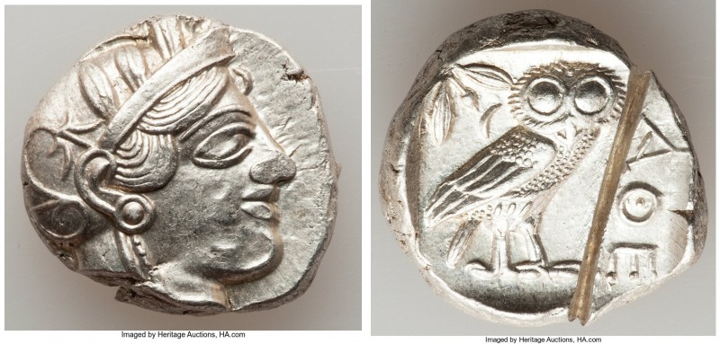 ATTICA. Athens. Ca. 440-404 BC. AR tetradrachm (25mm, 17.22 gm, 4h). Choice XF, ...