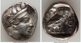ATTICA. Athens. Ca. 440-404 BC. AR tetradrachm (25mm, 17.11 gm, 7h). XF. Mid-mass coinage issue. Head of Athena right, wearing crested Attic helmet or...