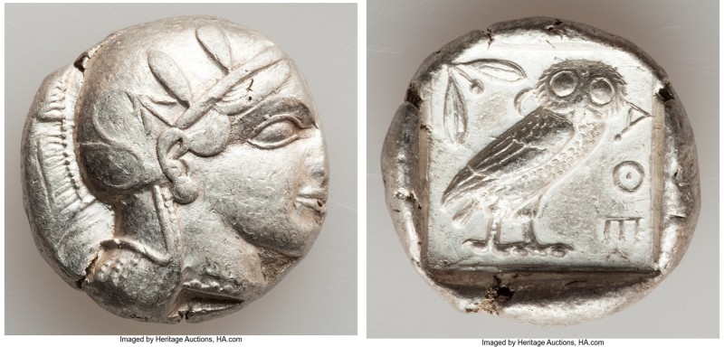 ATTICA. Athens. Ca. 440-404 BC. AR tetradrachm (25mm, 17.20 gm, 7h). VF. Mid-mas...