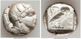 ATTICA. Athens. Ca. 440-404 BC. AR tetradrachm (25mm, 17.20 gm, 7h). VF. Mid-mass coinage issue. Head of Athena right, wearing crested Attic helmet or...