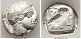 ATTICA. Athens. Ca. 440-404 BC. AR tetradrachm (25mm, 17.13 gm, 7h). XF. Mid-mass coinage issue. Head of Athena right, wearing crested Attic helmet or...