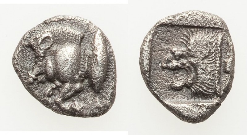 MYSIA. Cyzicus. Ca. 5th century BC. AR obol(?) (11mm, 1.14 gm, 2h). Choice VF. F...