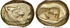 LYDIAN KINGDOM. Alyattes or Walwet (ca. 610-546 BC). EL third-stater or trite (13mm, 4.73 gm). NGC Choice XF 4/5 - 4/5. Uninscribed, Lydo-Milesian sta...