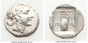 LYCIAN LEAGUE. Masicytes. Ca. 48-20 BC. AR hemidrachm (15mm, 1.95 gm, 1h). Choice XF. Series 1. Laureate head of Apollo right; Λ-Y below / M-A, cithar...