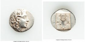 LYCIAN LEAGUE. Masicytes. Ca. 48-20 BC. AR hemidrachm (14mm, 1.76 gm, 12h). AU. Series 1. Laureate head of Apollo right; Λ-Y below / M-A, cithara (lyr...