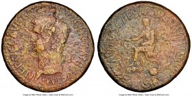 Nero Claudius Drusus (died 9 BC). AE sestertius (35mm, 27.42 gm, 6h). NGC Choice Fine 5/5 - 1/5. Rome, ca. AD 50-54. NERO•CLAVDIVS•DRVSVS•GERMANICVS•I...