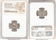 Trajan (AD 98-117). AR denarius (19mm, 3.51 gm, 6h). NGC XF 5/5 - 3/5. Rome, AD 114-117. IMP CAES NER TRAIANO OPTIMO AVG GER DAC, laureate, draped bus...