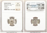 Septimius Severus (AD 193-211). AR denarius (19mm, 2.78 gm, 11h). NGC AU 4/5 - 4/5. Laodicea, AD 198-202. L SEPT SEV AVG IMP XI PART MAX, laureate hea...