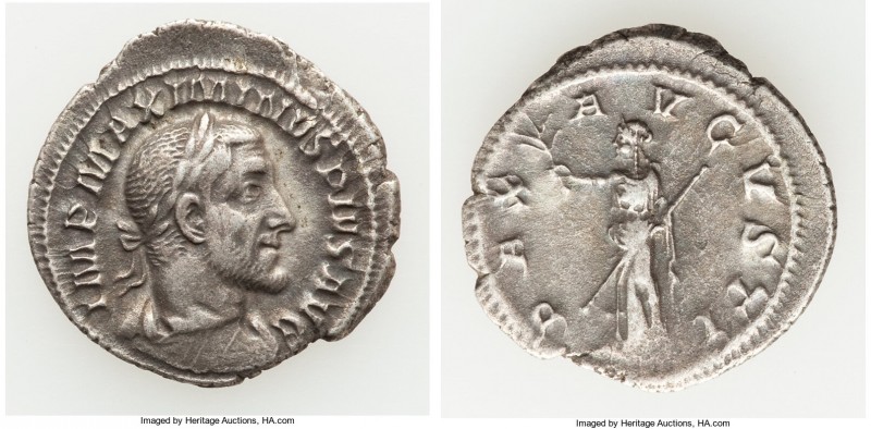 Maximinus I (AD 235-238). AR denarius (21mm, 2.66 gm, 12h). XF. Rome, March AD 2...