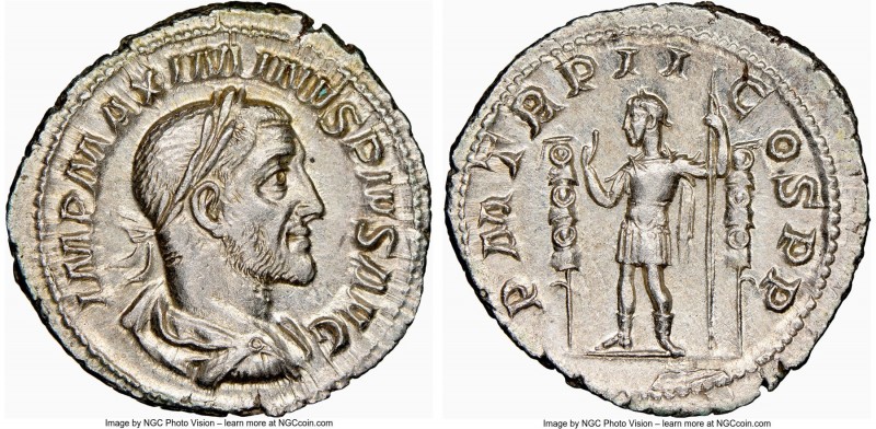 Maximinus I (AD 235-238). AR denarius (20mm, 3.11 gm, 6h). NGC MS 5/5 - 4/5. Rom...