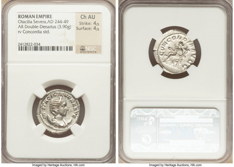 Otacilia Severa (AD 244-249). AR antoninianus (22mm, 3.90 gm, 7h). NGC Choice AU...