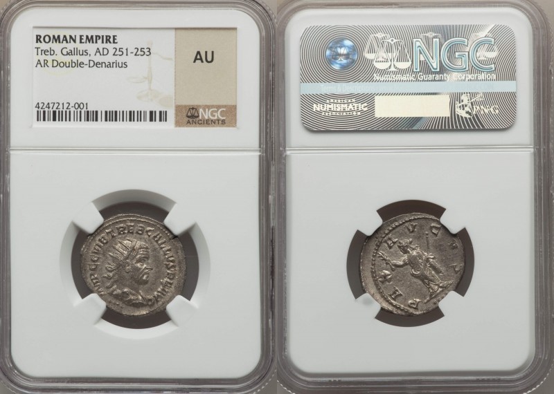 Trebonianus Gallus (AD 251-253). AR antoninianus (23mm, 11h). NGC AU. Antioch, 4...