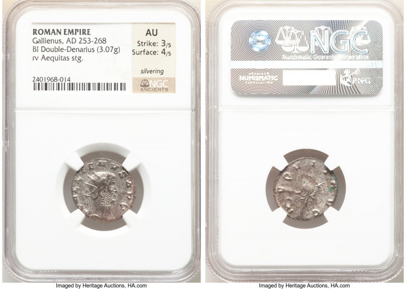 Gallienus (AD 253-268). BI antoninianus (19mm, 3.07 gm, 1h). NGC AU 3/5 - 4/5, S...