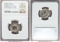Aurelian (AD 270-275). BI antoninianus (24mm, 3.23 gm, 6h). NGC MS 4/5 - 4/5, Silvering. Rome, 4th officina. IMP C AVRELIANVS AVG, radiate, cuirassed ...