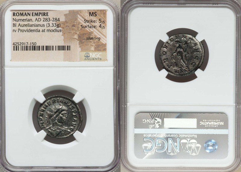 Numerian (AD 283-284). BI antoninianus (22mm, 3.33 gm, 6h). NGC MS 5/5 - 4/5, si...