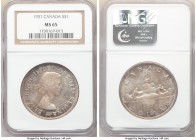 Elizabeth II Dollar 1957 MS65 NGC, Royal Canadian mint, KM54. 

HID09801242017

© 2020 Heritage Auctions | All Rights Reserved