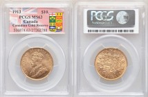 George V gold 10 Dollars 1913 MS63 PCGS, Ottawa mint, KM27. AGW 0.4837 oz. Ex. Canadian gold Reserve

HID09801242017

© 2020 Heritage Auctions | A...