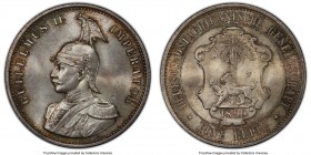 German Colony. Wilhelm II Rupie 1890 MS65 PCGS, KM2, J-713. First year of type. 

HID09801242017

© 2020 Heritage Auctions | All Rights Reserved