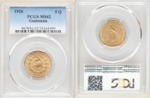 Republic gold 5 Quetzales 1926-(P) MS62 PCGS, Philadelphia mint, KM244.

HID09801242017

© 2020 Heritage Auctions | All Rights Reserved
