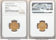 British India. Madras Presidency gold 5 Rupees (1/3 Mohur) ND 1820 MS61 NGC, Madras mint, KM422.

HID09801242017

© 2020 Heritage Auctions | All R...