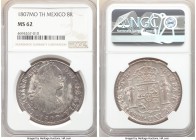 Charles IV 8 Reales 1807 Mo-TH MS62 NGC, Mexico City mint, KM109. Die clash marks on reverse, semi prooflike fields. 

HID09801242017

© 2020 Heri...