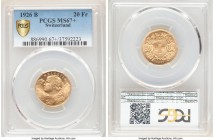 Confederation gold 20 Francs 1926-B MS67+ PCGS, Bern mint, KM35.1.

HID09801242017

© 2020 Heritage Auctions | All Rights Reserved