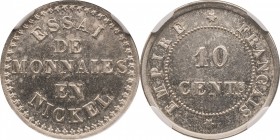 Cupro-nickel essai 10 centimes 1860, essai, plain edge.
«Essai de monnaies en nickel». Rv. «Empire Français» Centered Denomination. Maz. 1741.

10...