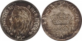 20 centimes 1864, Paris.
Laureate head of Napoleon III left. Rv. Imperial crown. 1 gr. Provisional auction of each of the coins (87 to 100). Auction ...