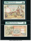 Algeria Banque de l'Algerie 1000; 5000 Francs ND (1942; 1946-49) Pick 89s; 105s Two Specimen PMG Choice About Unc 58; About Uncirculated 55. A lovely ...