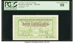 Australia Internment Camp Hay 1 Shilling 1.3.1941 SB552b PCGS Choice About New 58. A rarely seen offering from Australia's internment camp in Hay, New...