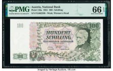 Austria Austrian National Bank 100 Schilling 2.1.1954 Pick 133a PMG Gem Uncirculated 66 EPQ. Pack fresh original Uncirculated examples from this serie...